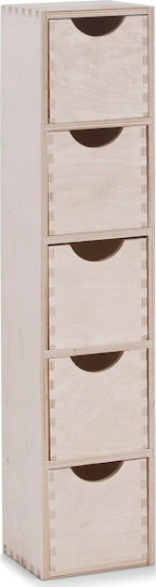 Zeller Wooden Desktop Drawer 5 Compartments 13x12x60cm Beige