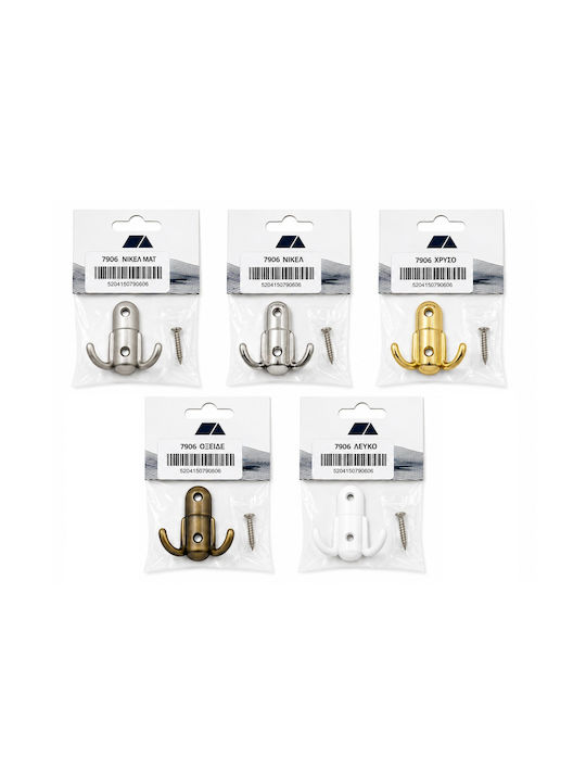 Import Hellas Wandhalterung 7906 2 Haken Silber...