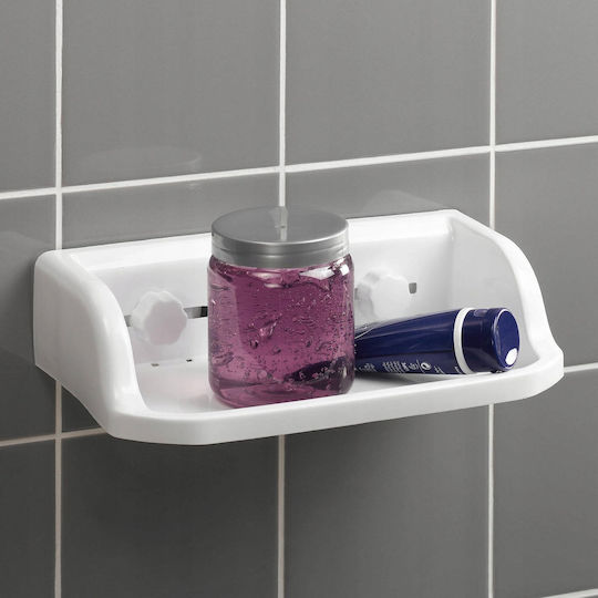 Douceur d'Intérieur Wall Mounted Bathroom Shelf Plastic White
