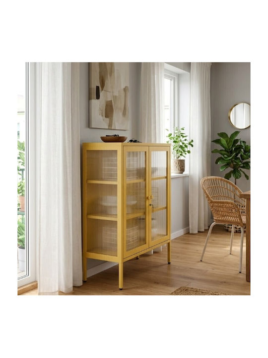 Bodenstehende Wohnzimmer-Vitrine aus Metall in ...