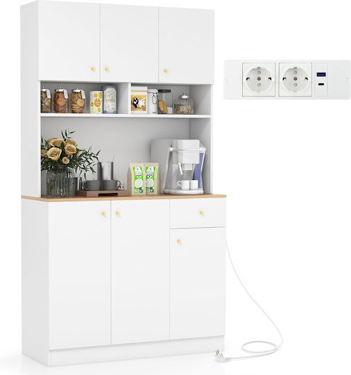 Wandküchenschrank Weiß 100x40x181cm JV13266DE-WH