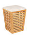 Wenko Καλάθι Απλύτων Bamboo 80lt με Καπάκι Καφέ