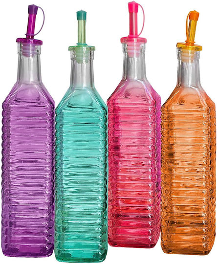 HOMie Glas Wasserflasche mit Schraubdeckel Transparent 600ml