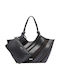 Paula Women's Tote Bag Suede Black / Silver