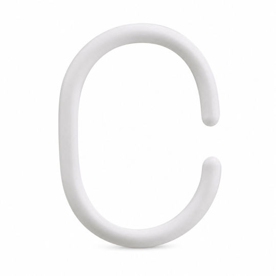 Set Of 12 Pieces White Plastic Bathroom Curtain Rings