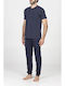 Alpina Sommer Herrenpyjama Hose Blau