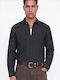 Melange Melange Long Sleeve Denim Shirt in Regular Fit Black