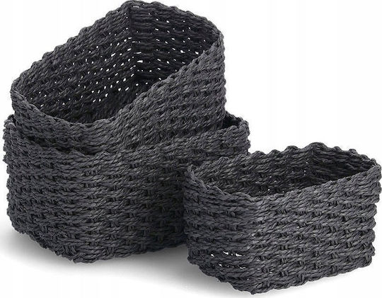 Zeller Black Storage Basket 3 Pieces