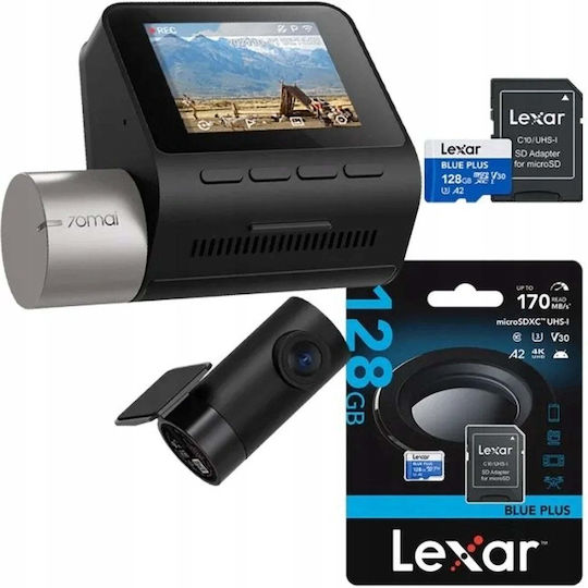 70Mai A510 & Lexar 128GB Κάμερα DVR Αυτοκινήτου 1080P με Οθόνη 2" Wi-Fi, GPS