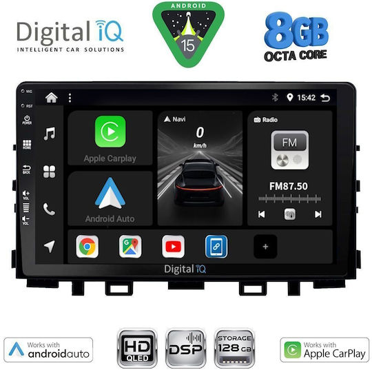 Digital IQ Автомобилна Аудио Система за Kia Rio / Stonic (Bluetooth/USB/WiFi/GPS/Apple CarPlay/Android Auto) с Touch Screen 9"