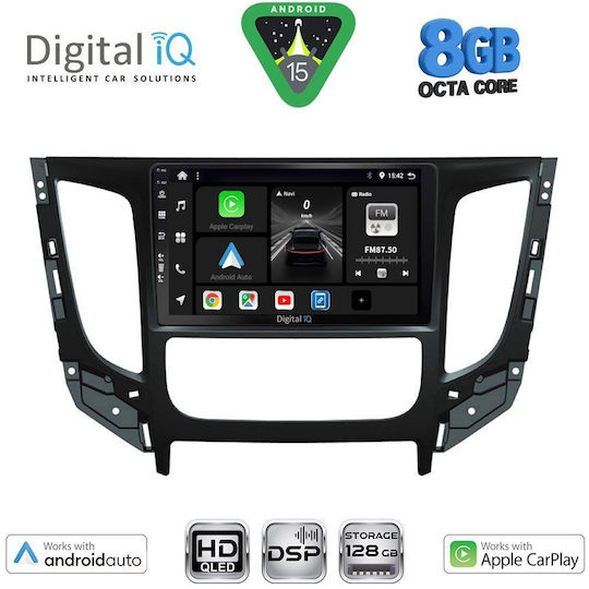 Digital IQ Автомобилна Аудио Система За Mitsubishi L200 2015-2019 С Clima Bluetooth USB Вграден Wi-Fi GPS Apple CarPlay Android Auto С Touch Screen 9"