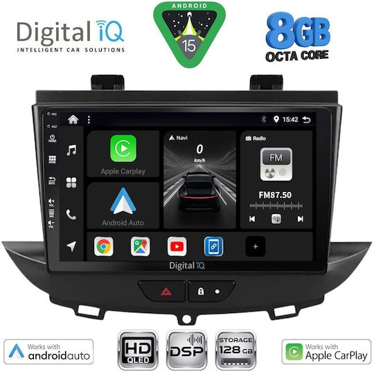 Digital IQ Автомобилна Аудио Система за Opel Crossland / Grandland 2017-2025 (Bluetooth/USB/Wi-Fi/GPS/Apple CarPlay/Android Auto) с Touch Screen 9"