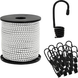 vidaXL Ropes Bungee Hooks 6 Mm Black White