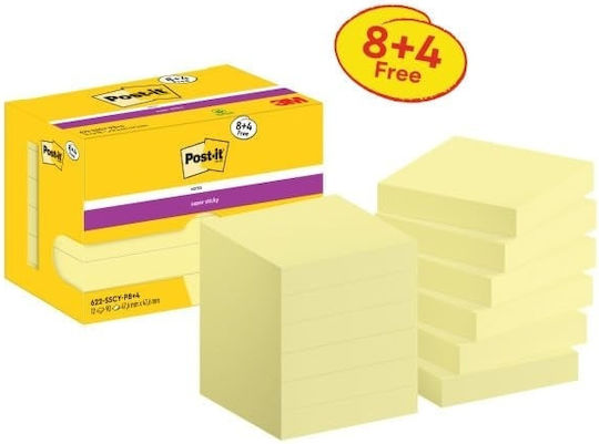 Post-it Αυτοκόλλητα Χαρτάκια Σημειώσεων σε Κύβο 90 Φύλλων Κίτρινα 4.7x4.7εκ.