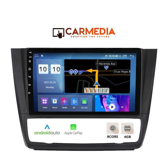 Carmedia Sistem Audio Auto pentru BMW Seria 1 2004-2013 Bluetooth USB Wi-Fi GPS Apple CarPlay Android Auto cu Ecran Tactil 9"