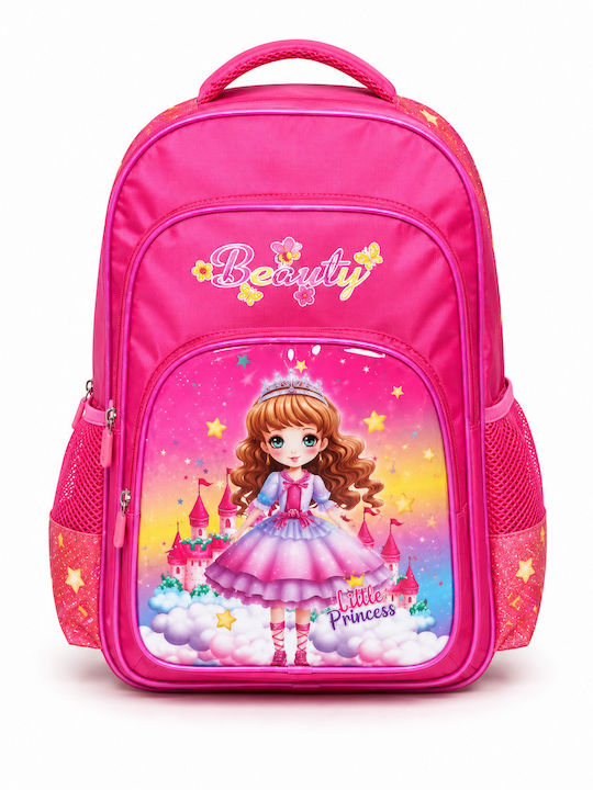 School Backpack For Elementary With Water Bottle Holder Pink 31 x 31 x 43cm School Backpack For Elementary With Water Bottle Holder Pink 31 x 31 x 43cm
