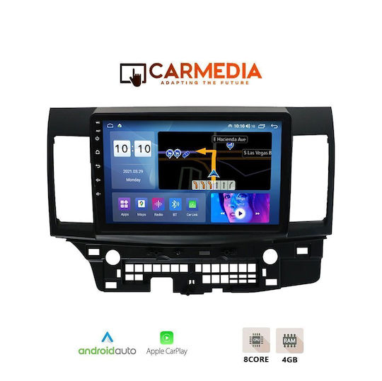Carmedia Автомобилна Аудио Система за Mitsubishi Lancer 2008 (Bluetooth/USB/Вграден Wi-Fi/GPS/Apple CarPlay/Android Auto) с Touch Screen 10"