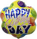 Luftballon Happy Birthday Blumen Gelbe
