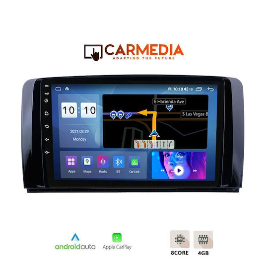 Carmedia Автомобилна Аудио Система За Mercedes-Benz R-Class 2006-2015 Bluetooth USB Вграден Wi-Fi GPS Apple CarPlay Android Auto С Touch Screen 9"