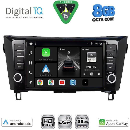 Digital IQ Автомобилна Аудио Система за Nissan Qashqai / X-Trail 2014-2021 (Bluetooth/USB/WiFi/GPS/Apple CarPlay/Android Auto) с Touch Screen 9"