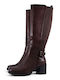 Damenstiefel mit Mittelhohem Absatz und Gummi Braune