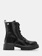 Damen Kampfstiefel Schwarz