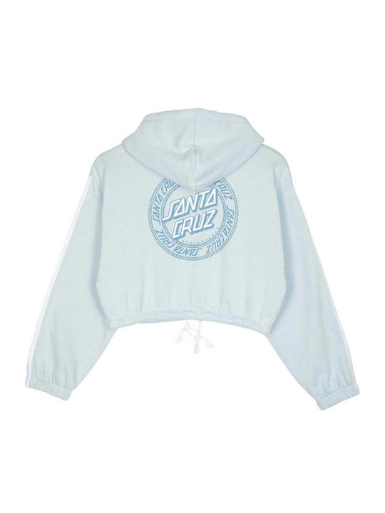 Cropped Women's Sweatshirt Hooded Fresh Blue