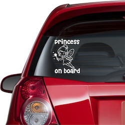 Αυτοκόλλητο Αυτοκινήτου Princess On Board Καφέ