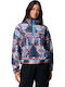 Helvetia Ii Printed Women's Crop Sweater with Zipper Rainy Day geomix