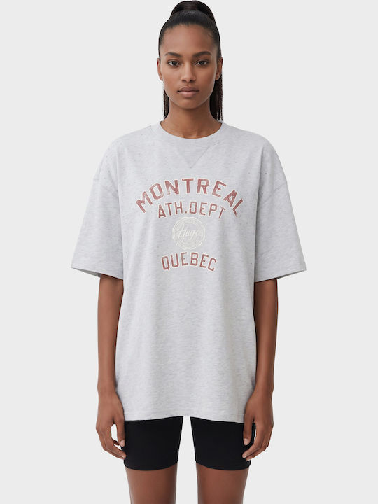 Women's Oversized T-shirt Light Grey Melange