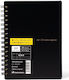 Mnemosyne Spiral Notebook A6 80 Sheets Black