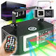 Light4me Парти Лазерен 1 Лазерен Проектор Сканиращ Фото Осветление RGB DMX 30 Kpps Графични Ефекти Анимации Безжично Дистанционно Управление Монтажна Конзола Активиране със Звук