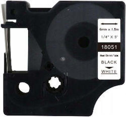 TelForceOne Ταινία Ετικετογράφου 1m x 6mm σε Μαύρο Χρώμα ZDT-D118051