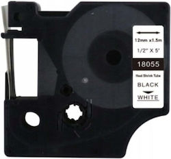 TelForceOne Ταινία Ετικετογράφου 1m x 12mm σε Μαύρο Χρώμα ZDT-D118055