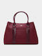 Fabric Women's Handbag Crossbody Croco Burgundy