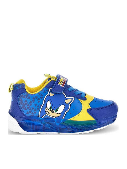 Sonic Kids Sneakers Anatomic with Hoop & Loop Closure & with Lights Blue