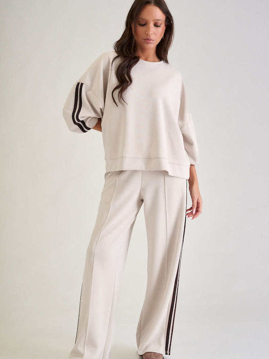 Decoro Decoro Damen Jogginghosen Beiges Set