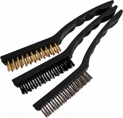 Set Technical Wire Brushes Steel Brass Nylon Brush 3pcs