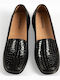 Lackleder Damen Mokassins in Schwarz Farbe