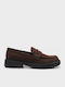 Loafers Dama Din Piele Maro