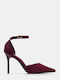 Pantofi cu toc cu Barete Burgundy