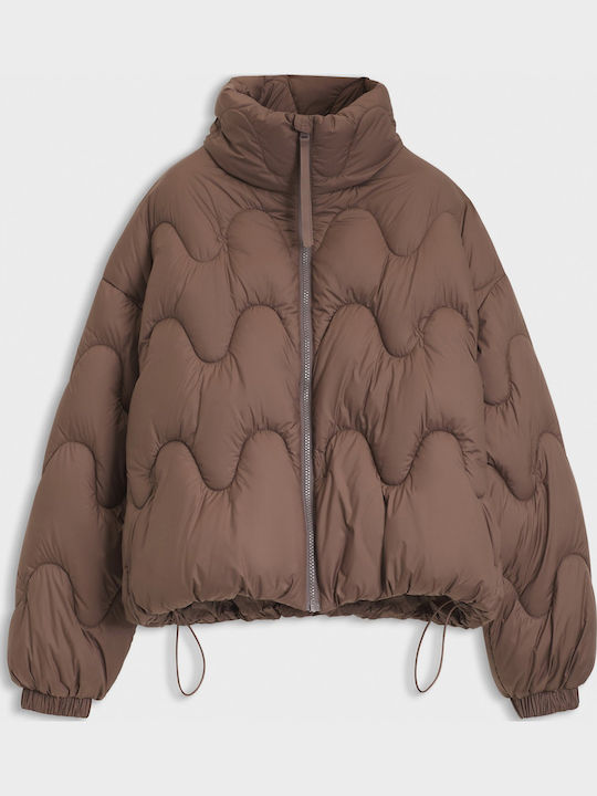 Дамско Puffer Яке Водоустойчиво за Зима Light Brown