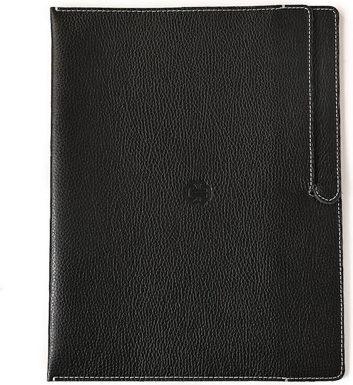 A4 Leder Klemmbrett Schwarz Echtes Leder 26x34 15blk00