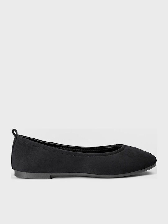 Wildleder Damen Ballerinas Spitz zulaufend Schwarze