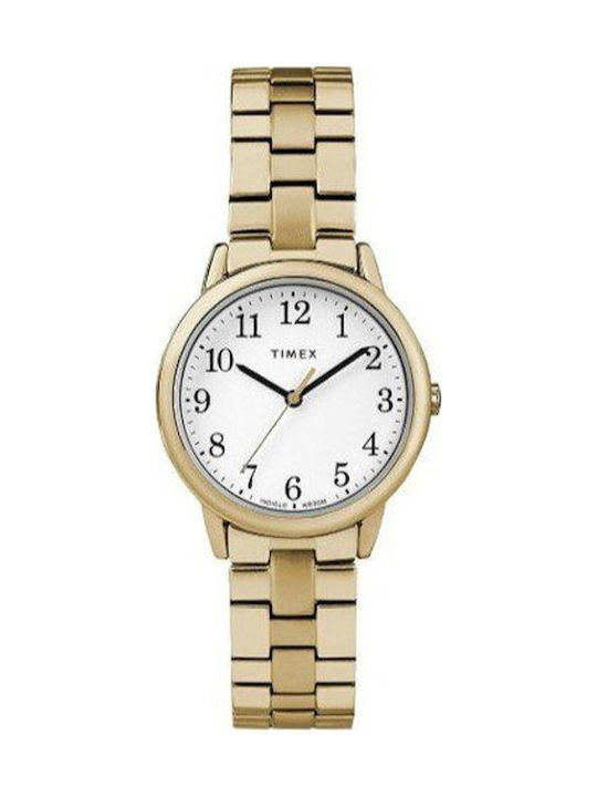 Timex Easy Reader Дамски Часовник 30mm Кварцов с Златна Стоманена Браслет