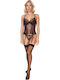 Sexy Bodysuit mit Spitze String Kilo-Tasche Strümpfe Schwarz