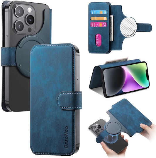 Caseneo Mw-03s Magnetic Detachable Wallet Case Smartphones 6.7 Inches Blue Universal Book Cover