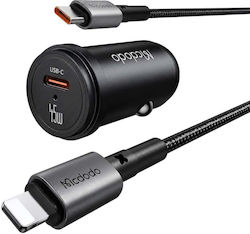 Mcdodo Φορτιστής Αυτοκινήτου με Θύρα 1xType-C και Καλώδιο Type-C / Lightning Mcdodo Φορτιστής Αυτοκινήτου με Θύρα 1xType-C και Καλώδιο Type-C / Lightning
