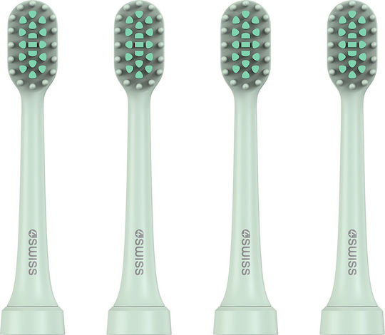 4Swiss St216 Electrosonic Care+ 4-Pack Резервни Глави За Зъбна Четка Sonic Mint