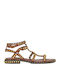 Play Combo C Δερμάτινα Flache Sandalen für Damen Grau
